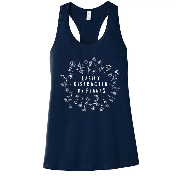 Easily Distracted By Plants Gardener Mothers Day Women's Racerback Tank