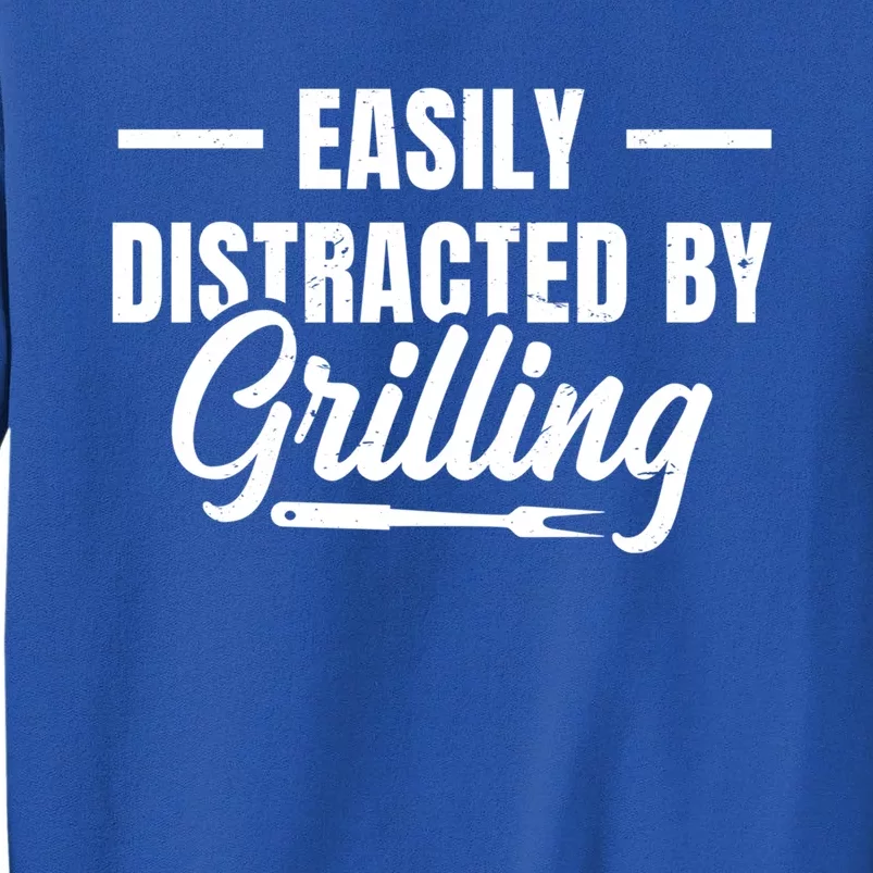 Easily Distraced By Grilling Barbecue Grill Master Steak Bbq Gift Sweatshirt