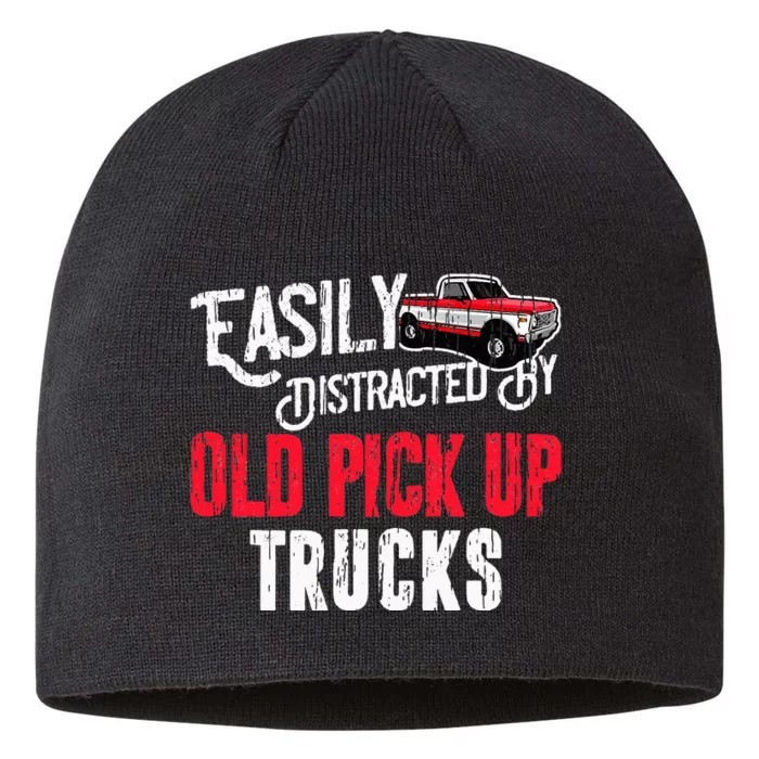 Easily Distracted By Old Pickup Trucks Classic Cars 8 1/2in Sustainable Knit Beanie