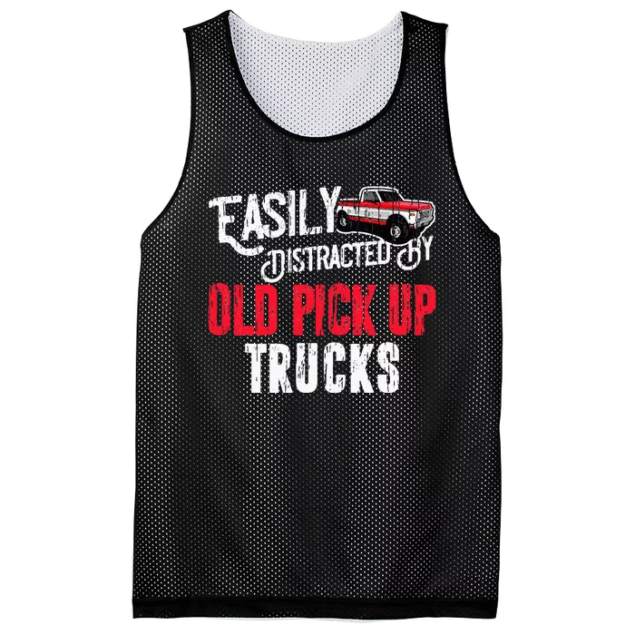 Easily Distracted By Old Pickup Trucks Classic Cars Mesh Reversible Basketball Jersey Tank