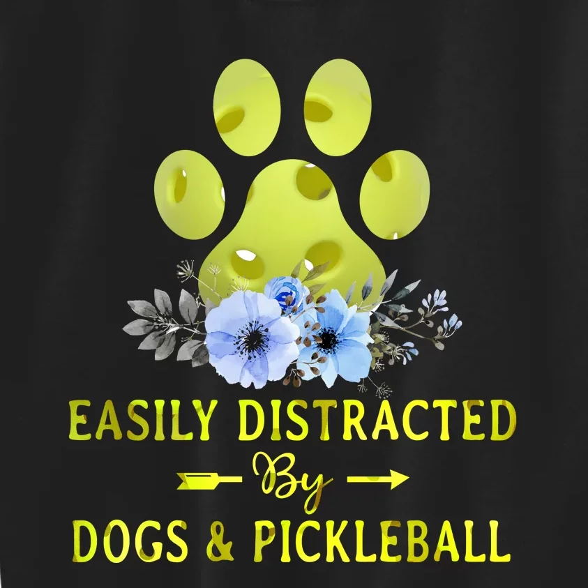 EASILY DISTRACTED BY DOGS & PICKLEBALL LQT Kids Sweatshirt