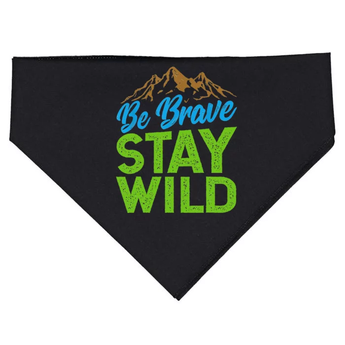 Earth Day Be Brave Stay Wild USA-Made Doggie Bandana