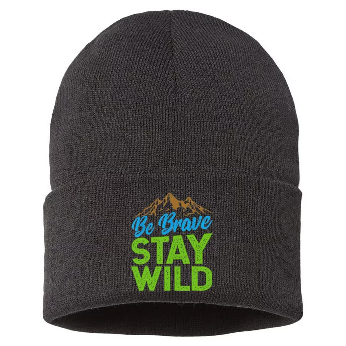 Earth Day Be Brave Stay Wild Sustainable Knit Beanie