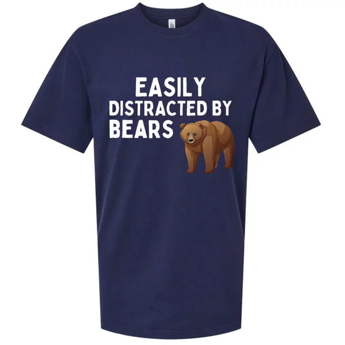 Easily Distracted By Bears Funny Bear Lover Gift Sueded Cloud Jersey T-Shirt