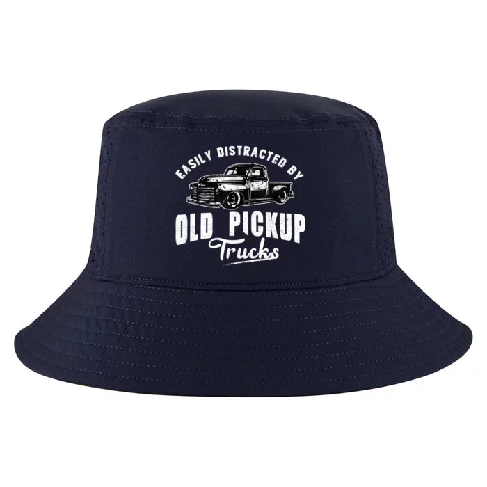 Easily Distracted By Old Pickup Square Body Trucks Lowrider Cool Comfort Performance Bucket Hat