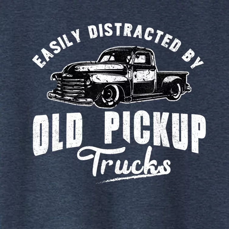 Easily Distracted By Old Pickup Square Body Trucks Lowrider Women's Crop Top Tee