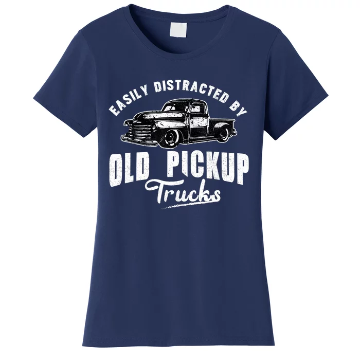 Easily Distracted By Old Pickup Square Body Trucks Lowrider Women's T-Shirt