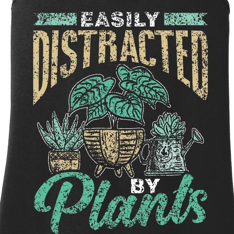 Easily Distracted By Plants Botanics Gardening Botanist Ladies Essential Tank