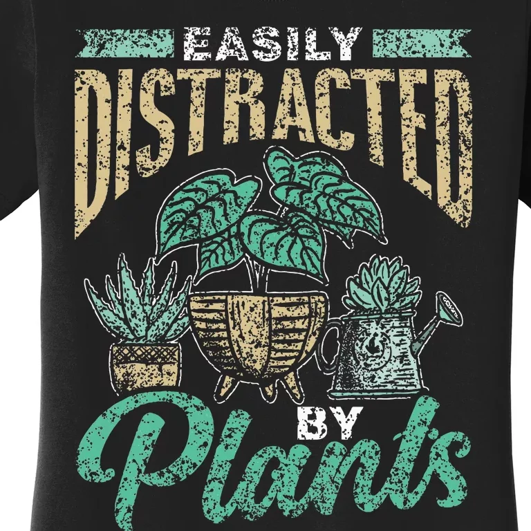 Easily Distracted By Plants Botanics Gardening Botanist Women's T-Shirt