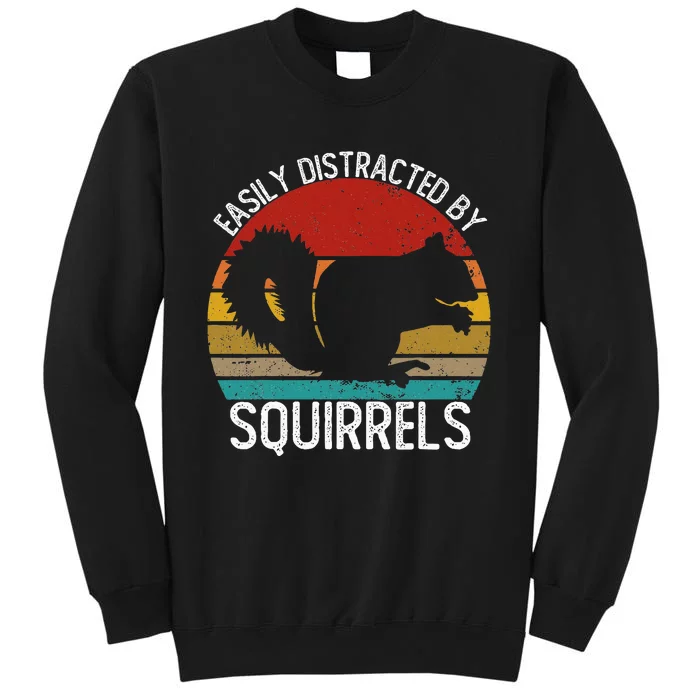 Easily Distracted By Squirrels S Vintage Squirrel Tall Sweatshirt