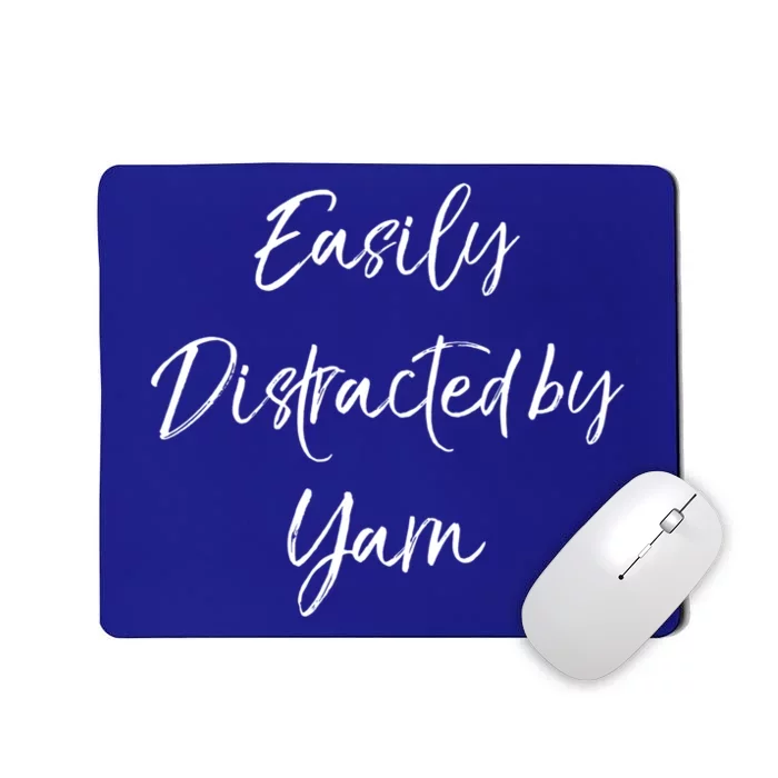 Easily Distracted By Yarn Crocheting Knitting Lovers Cool Gift Mousepad