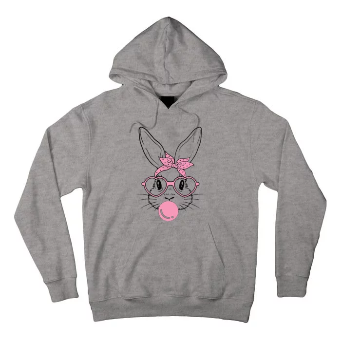 Easter Day Bunny With Heart Glasses Bubblegum Tall Hoodie