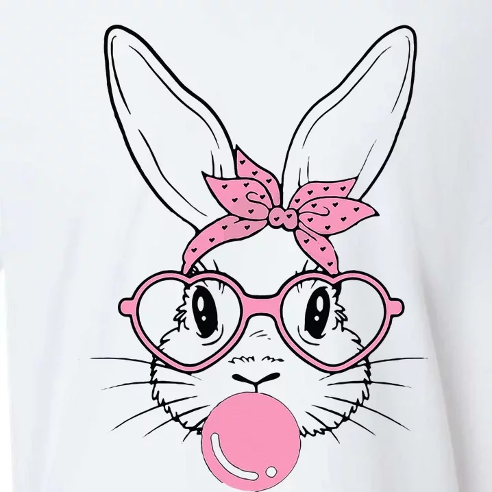 Easter Day Bunny With Heart Glasses Bubblegum Sueded Cloud Jersey T-Shirt