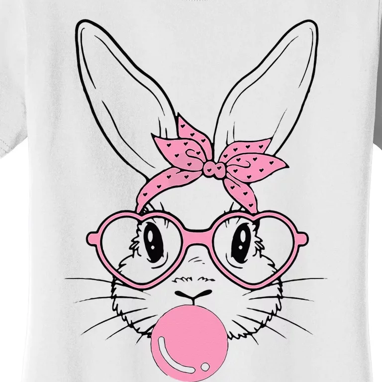 Easter Day Bunny With Heart Glasses Bubblegum Women's T-Shirt