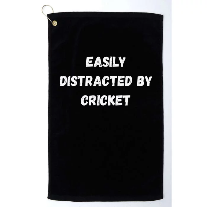 Easily Distracted By Cricket Funny Cricket Coach Player Platinum Collection Golf Towel