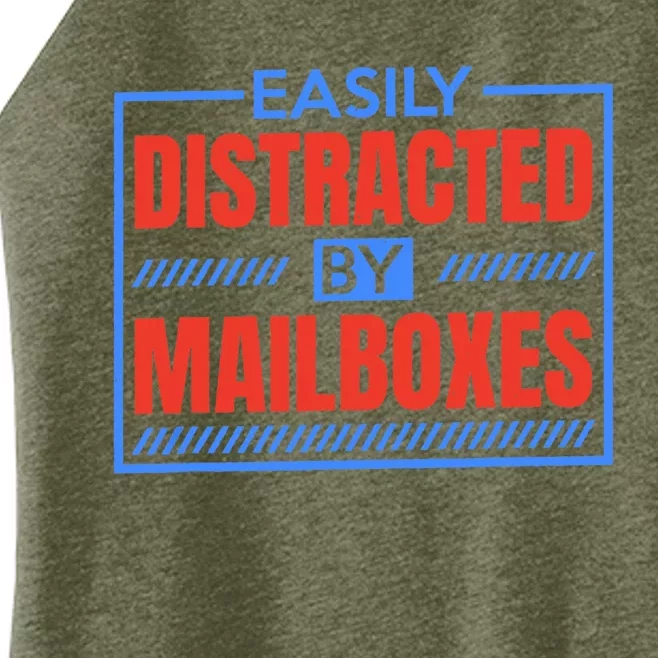 Easily Distracted By Mailboxes, Postman And Mail Carrier Women’s Perfect Tri Rocker Tank