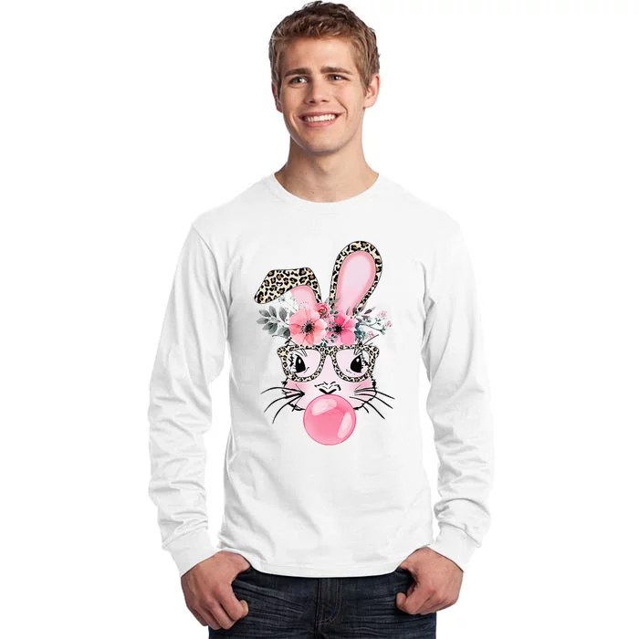 Easter Day Bunny With Leopard Glasses Bubblegum Tall Long Sleeve T-Shirt