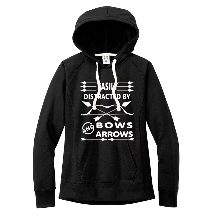 Easily Distracted By Bows And Arrows Women's Fleece Hoodie