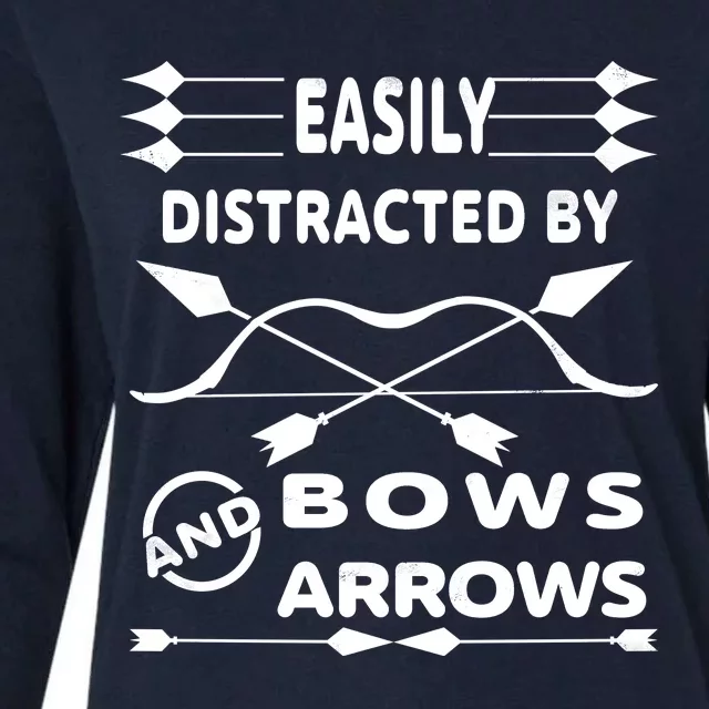 Easily Distracted By Bows And Arrows Womens Cotton Relaxed Long Sleeve T-Shirt