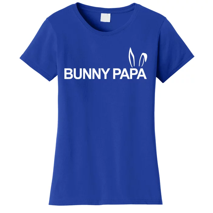 Expectant Dad Bunny Papa Eggspecting Easter Pregnancy Reveal Gift Women's T-Shirt