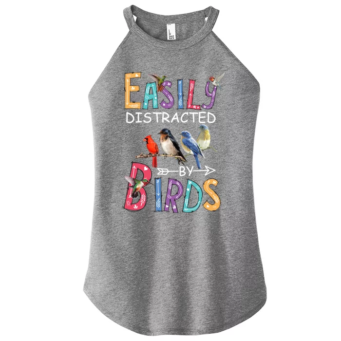 Easily Distracted By Birds Gift Funny Bird Gift Women’s Perfect Tri Rocker Tank