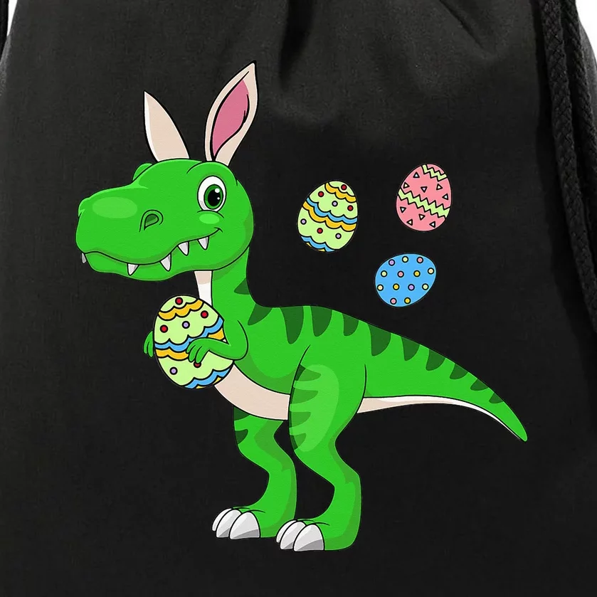 Easter Dinosaur Bunny Easter Basket Stuffers Drawstring Bag