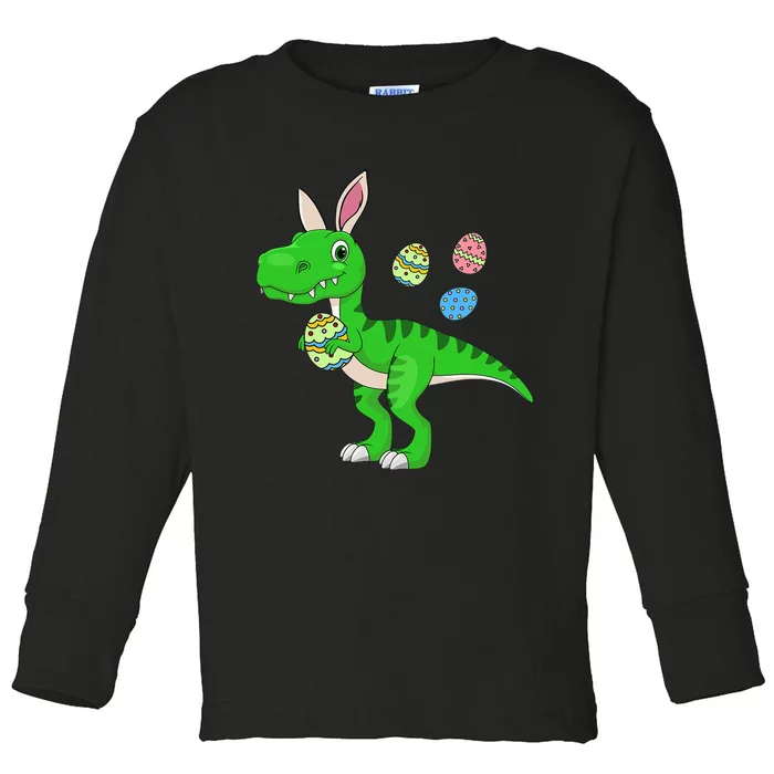 Easter Dinosaur Bunny Easter Basket Stuffers Toddler Long Sleeve Shirt