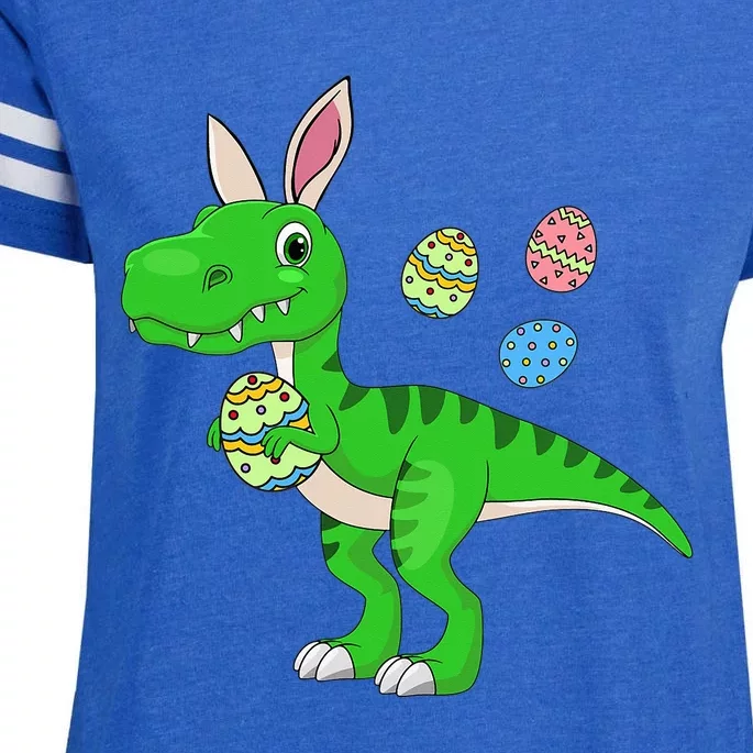 Easter Dinosaur Bunny Easter Basket Stuffers Enza Ladies Jersey Football T-Shirt