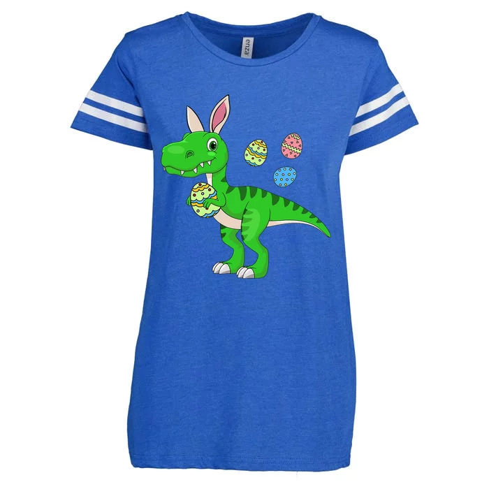 Easter Dinosaur Bunny Easter Basket Stuffers Enza Ladies Jersey Football T-Shirt