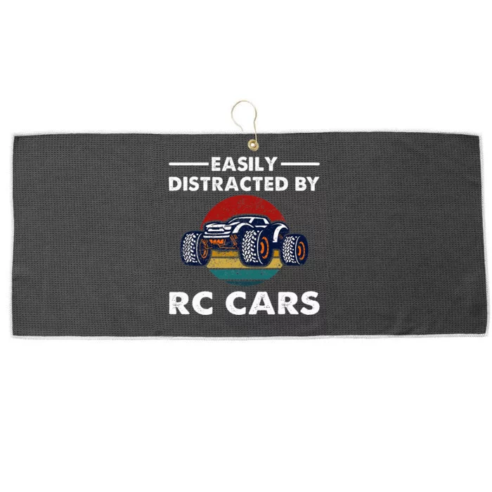 Easily Distracted By RC Cars RC Car Racing Lover Enthusiasts Large Microfiber Waffle Golf Towel