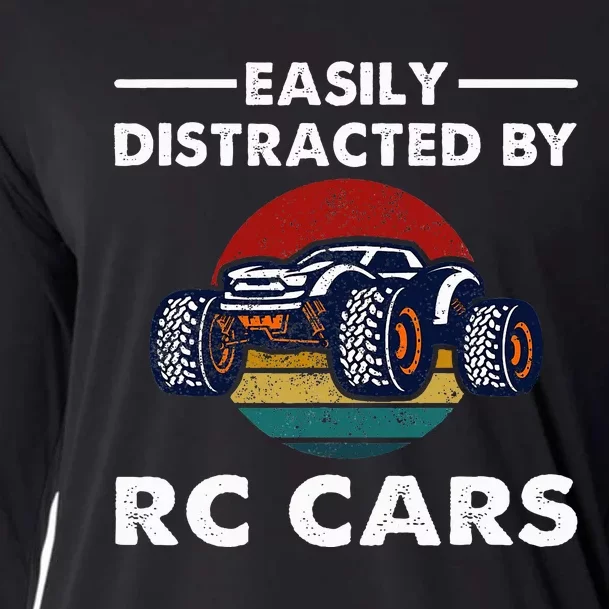 Easily Distracted By RC Cars RC Car Racing Lover Enthusiasts Cooling Performance Long Sleeve Crew