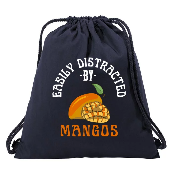 Easily Distracted By Go Funny Go Farm Fruits Lover Gift Drawstring Bag