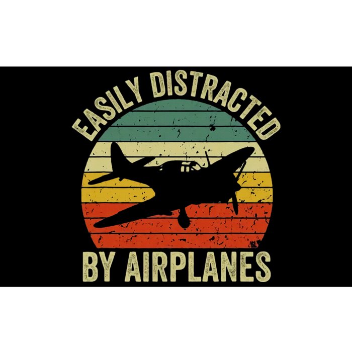 Easily Distracted By Airplanes Lover Pilot Funny Aviation Bumper Sticker