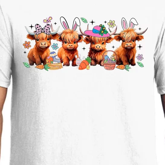 Easter Day Baby Highland Cow Pajama Set