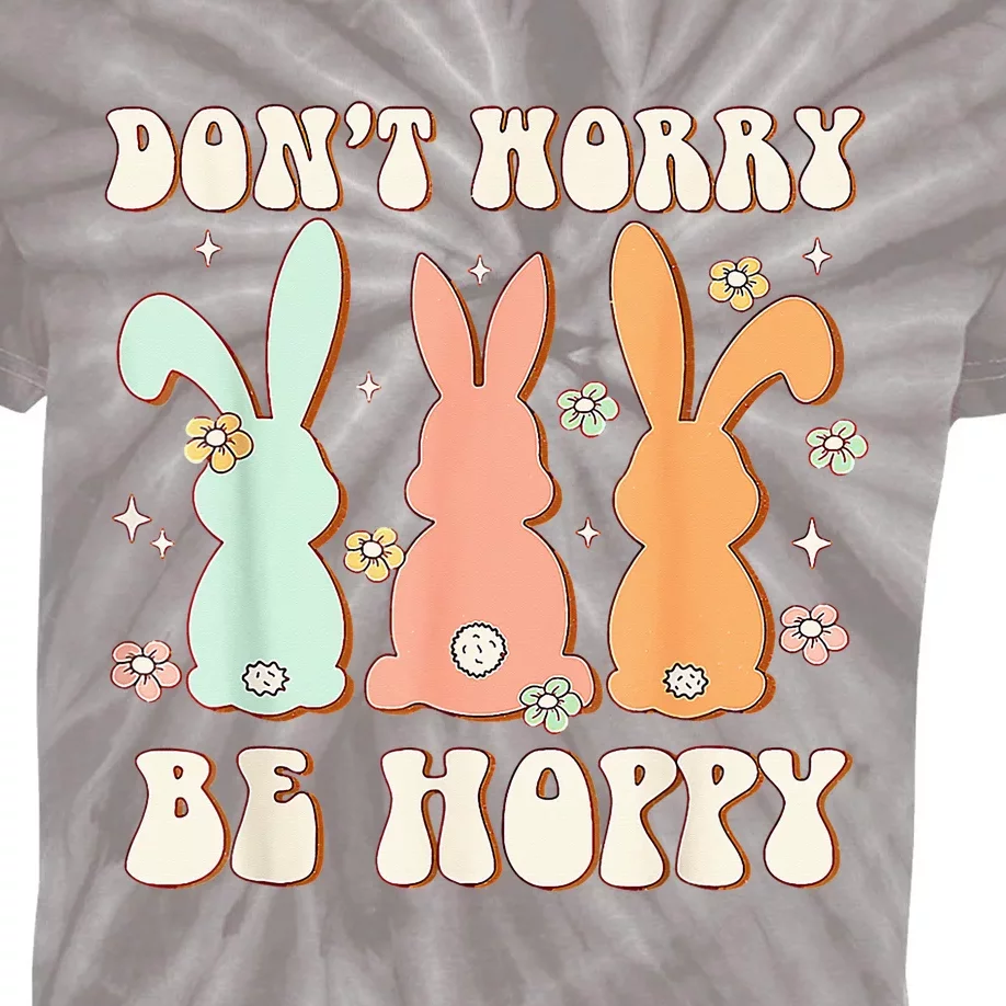 Easter Day Be Hoppy Rabbit Bunny Flowers Kids Tie-Dye T-Shirt