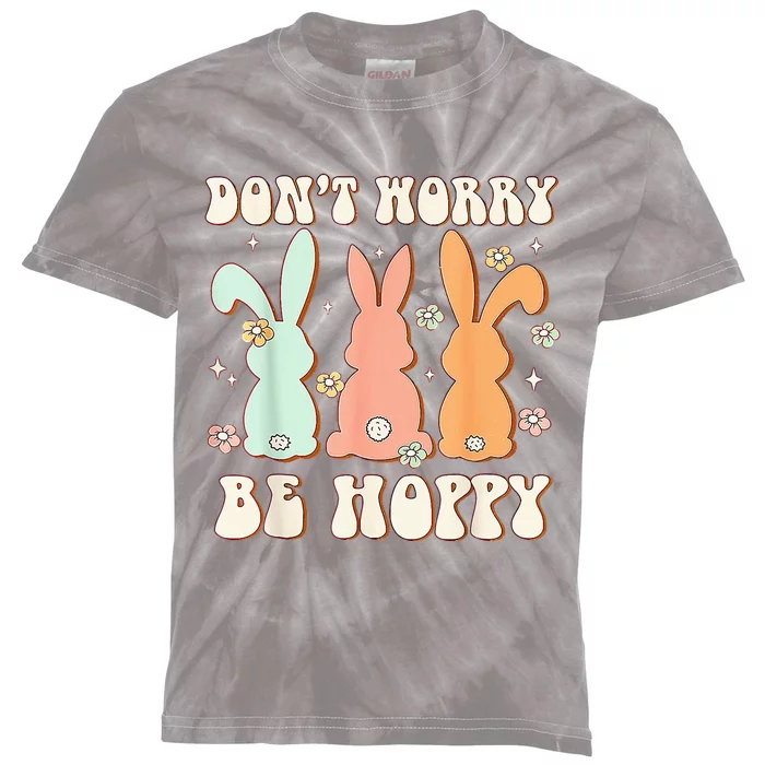 Easter Day Be Hoppy Rabbit Bunny Flowers Kids Tie-Dye T-Shirt