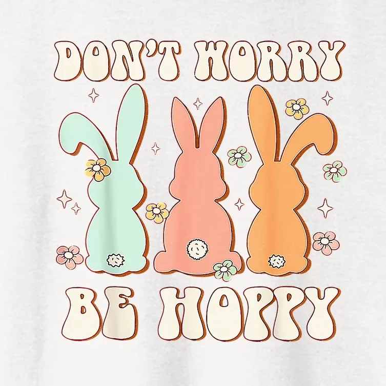 Easter Day Be Hoppy Rabbit Bunny Flowers Women's Crop Top Tee