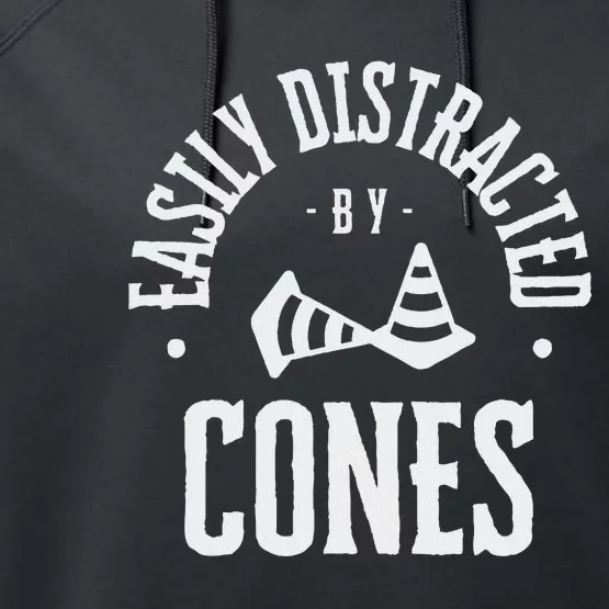 Easily Distracted By Cones Performance Fleece Hoodie