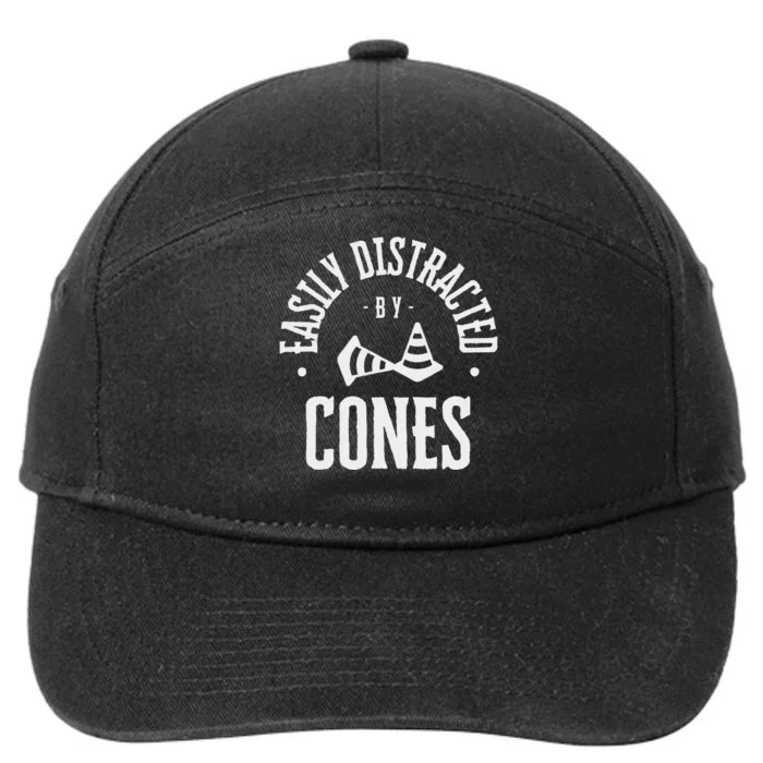 Easily Distracted By Cones 7-Panel Snapback Hat