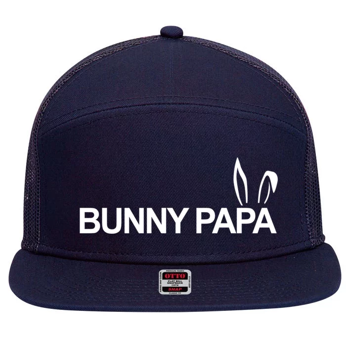 Expectant Dad Bunny Papa Eggspecting Easter Pregnancy Reveal Cute Gift 7 Panel Mesh Trucker Snapback Hat