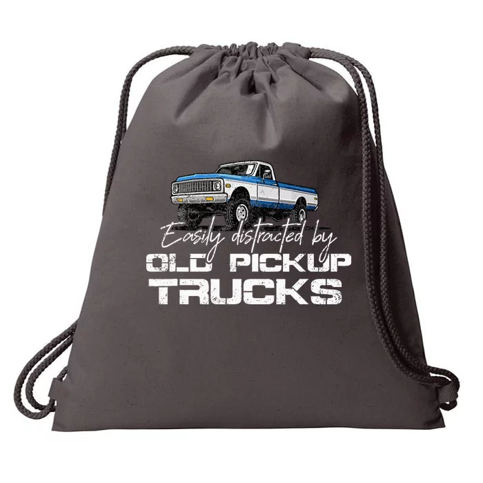 Easily Distracted By Old Pickup Trucks Drawstring Bag