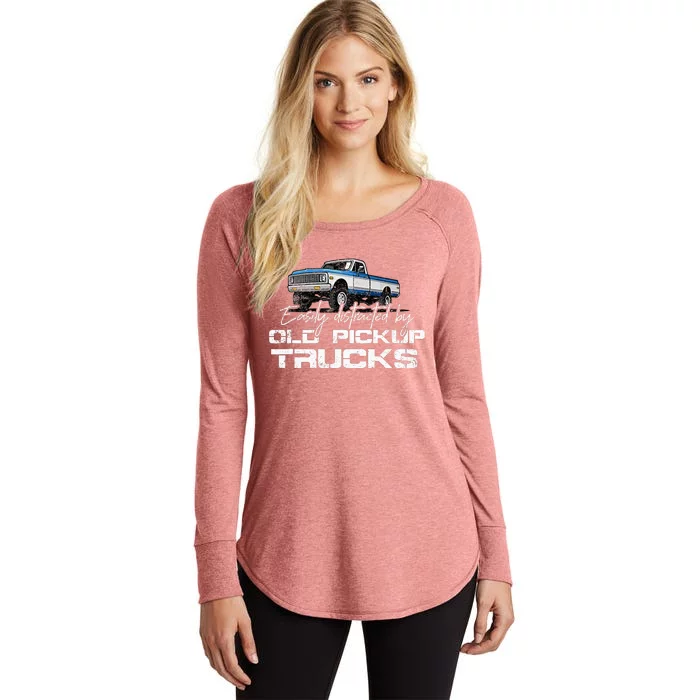 Easily Distracted By Old Pickup Trucks Women's Perfect Tri Tunic Long Sleeve Shirt