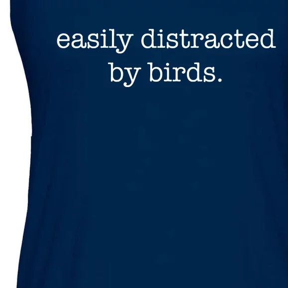 Easily Distracted By Birds Minimalist Birdwatching Birder Ladies Essential Flowy Tank