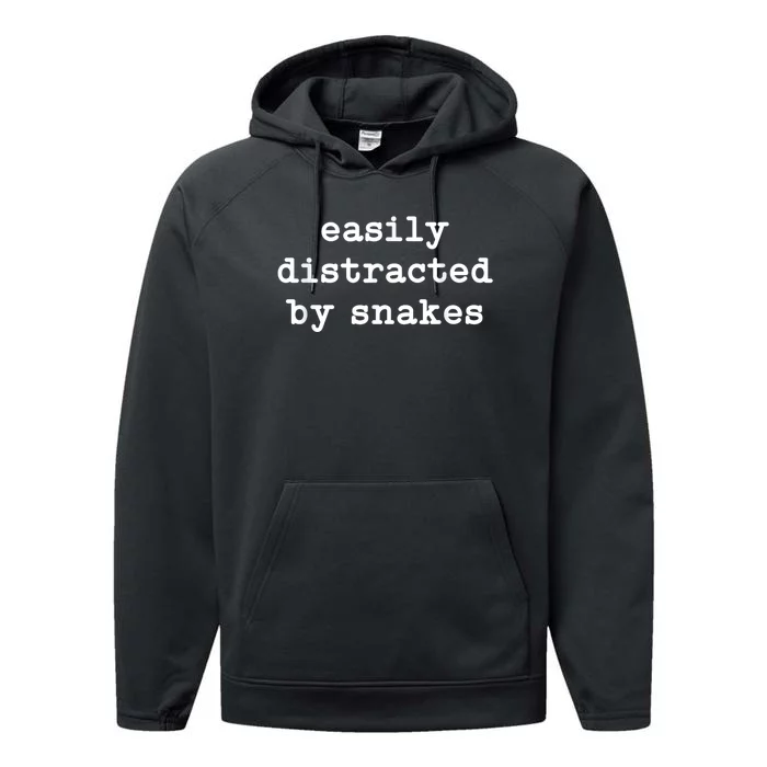 Easily Distracted By Snakes Men Women Reptiles Snakes Lover Performance Fleece Hoodie