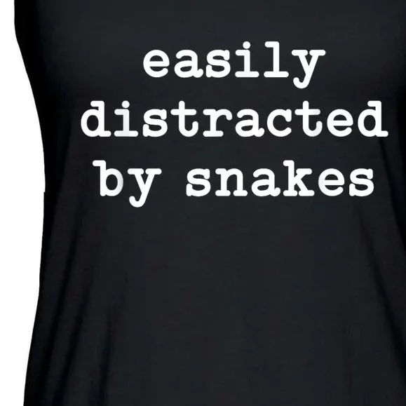 Easily Distracted By Snakes Men Women Reptiles Snakes Lover Ladies Essential Flowy Tank