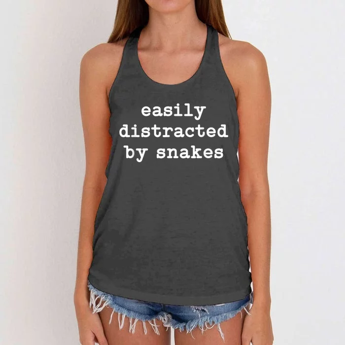 Easily Distracted By Snakes Men Women Reptiles Snakes Lover Women's Knotted Racerback Tank