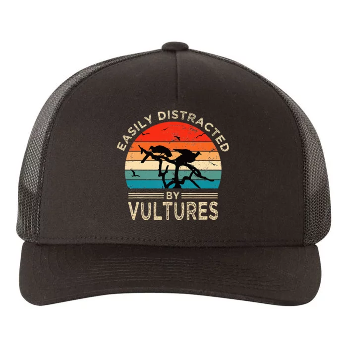 Easily Distracted By Vultures Vintage Funny Vulture Yupoong Adult 5-Panel Trucker Hat