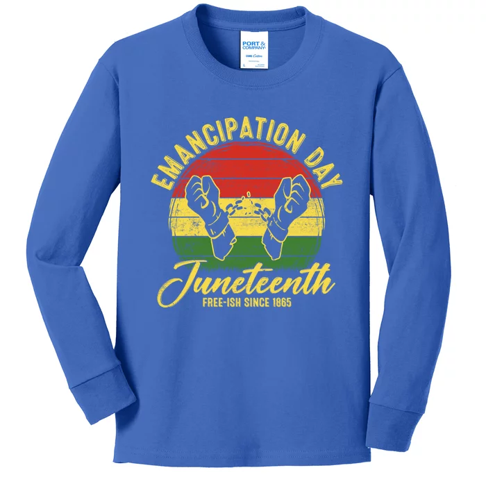 Ecipation Day Blm Freedom Independence Juneteenth 1865 Great Gift Kids Long Sleeve Shirt