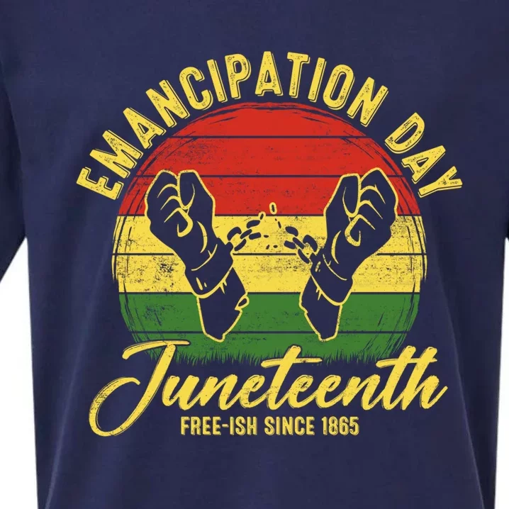 Ecipation Day Blm Freedom Independence Juneteenth 1865 Great Gift Sueded Cloud Jersey T-Shirt