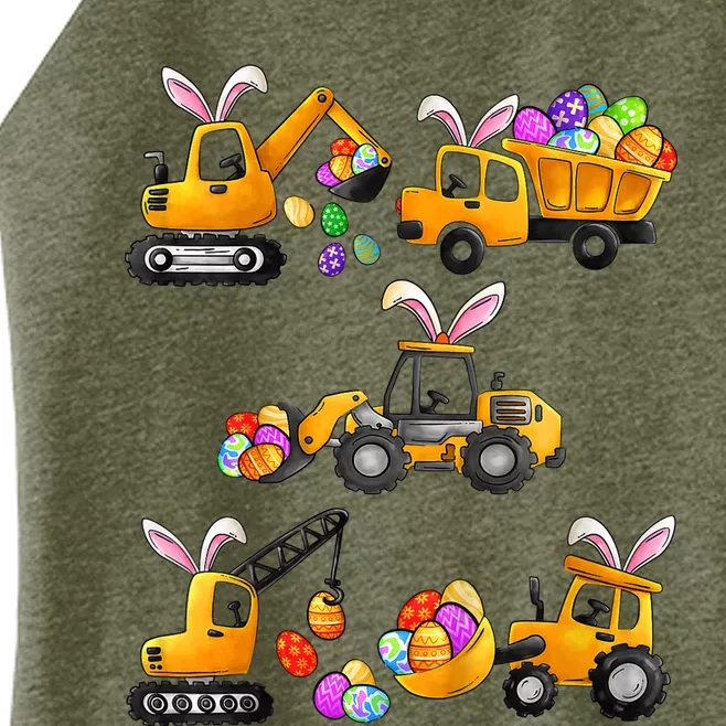 Easter day Bunny Construction Trucks Funny Boy Women’s Perfect Tri Rocker Tank